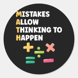 Sticker Rond Professeur de mathématiques Préscolaire Mathéma