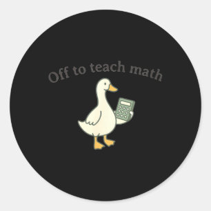 Sticker Rond Professeur de mathématiques rétro Goose Enseignant