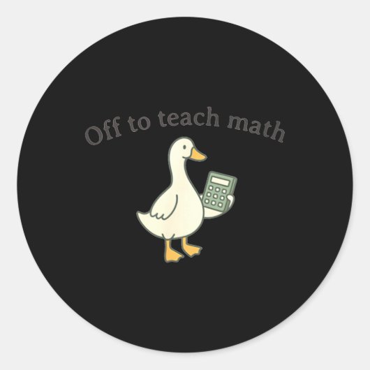 Sticker Rond Professeur de mathématiques rétro Goose Enseignant (Devant)