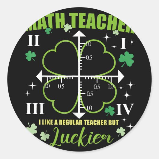 Sticker Rond Professeur de maths Comme la journée régulière Luc (Devant)