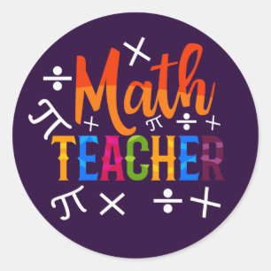 Sticker Rond Professeur De Maths De Retour À L'École