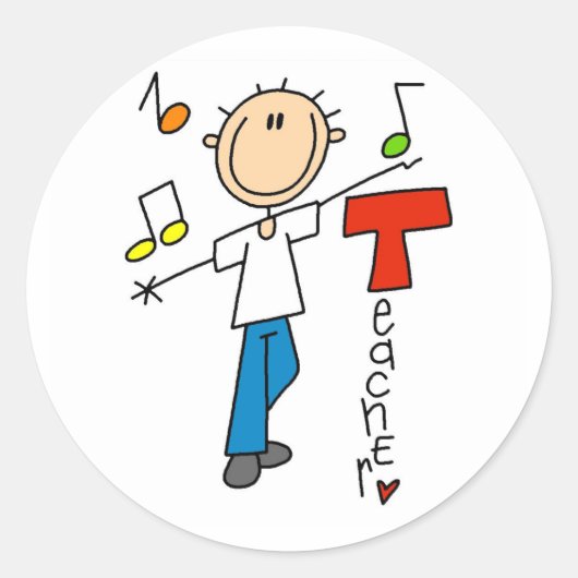 Sticker Rond Professeur de Musique (Devant)