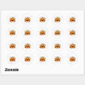 Sticker Rond Professeur de musique Halloween Citrouille d'autom (Feuille)