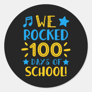 Sticker Rond Professeur De Musique - Joyeux 100E Jour De L'Écol