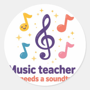 Sticker Rond Professeur de Musique — La vie a besoin d'une band