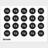 Sticker Rond Professeur de musique licorne drôle (Feuille)