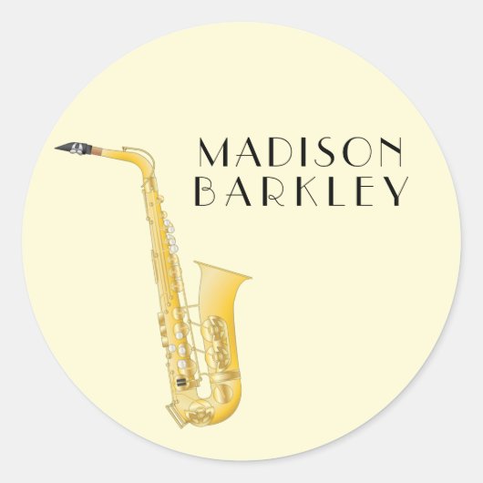 Sticker Rond Professeur de musique saxophone (Devant)
