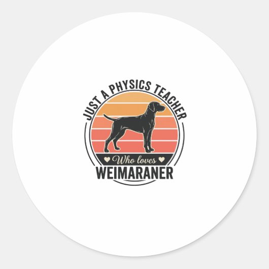 Sticker Rond Professeur de physique aime conception de chien We (Devant)