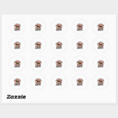 Sticker Rond Professeur de physique aime Maillot de chien vinta (Feuille)