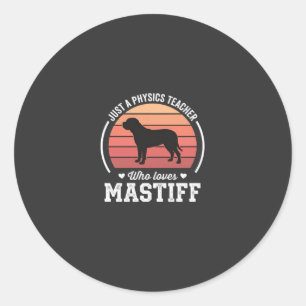 Sticker Rond Professeur de physique Mastiff amateur de chiens