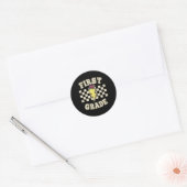 Sticker Rond Professeur de première année rétro éclair Pencil B (Enveloppe)