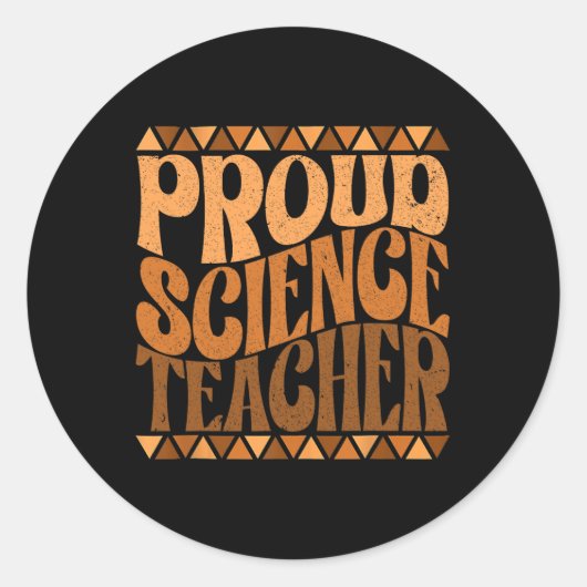 Sticker Rond Professeur de science fier Mois de l'histoire des  (Devant)