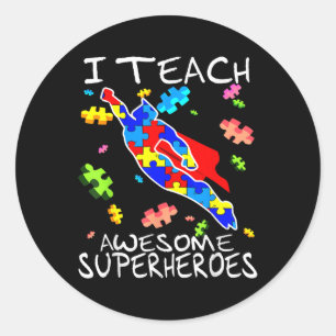 Sticker Rond Professeur de sensibilisation sur l'autisme J'Ense