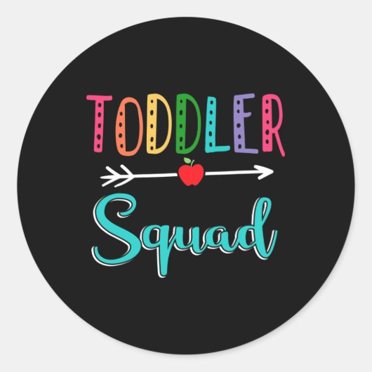 Sticker Rond Professeur De Squad De Retour À L'École (Devant)