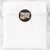 Sticker Rond Professeur de troisième année (Sac)