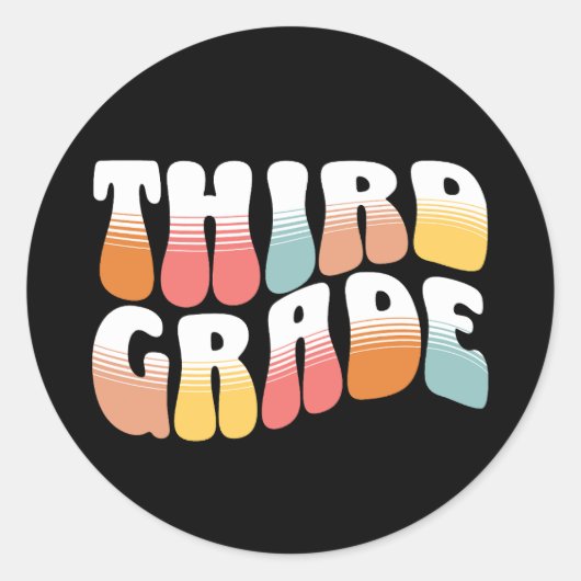 Sticker Rond Professeur de troisième année (Devant)