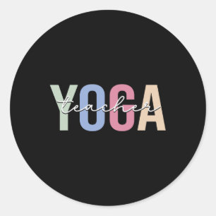 Sticker Rond Professeur de Yoga Instructeur de Yoga