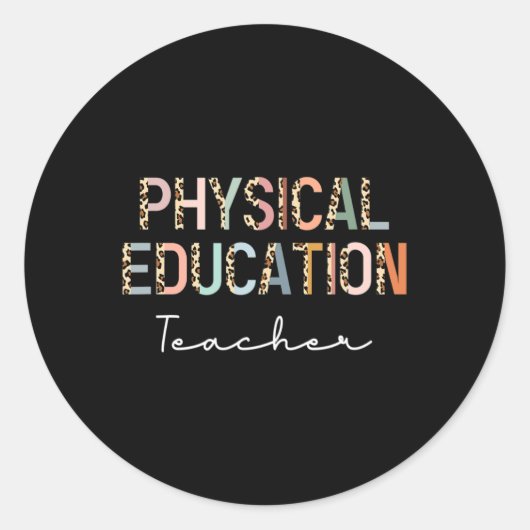 Sticker Rond Professeur d'éducation physique Leopard Ck rentre (Devant)