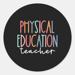 Sticker Rond Professeur d'éducation physique Sports P.e. Retour