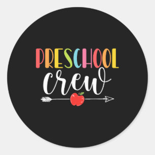 Sticker Rond Professeur D'Équipage S'Amuser Premier Jour D'Écol