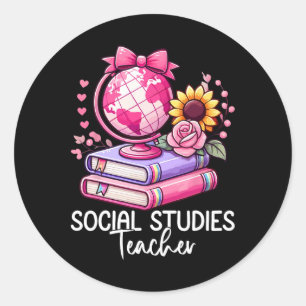 Sticker Rond Professeur d'histoire des études sociales Terre Gl