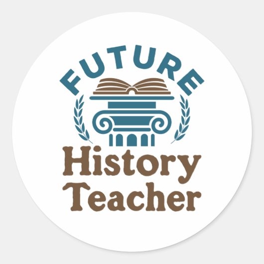 Sticker Rond Professeur d'histoire future (Devant)