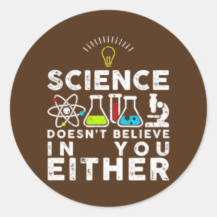 Sticker Rond Professeur Éléments chimistes Scientifique périodi