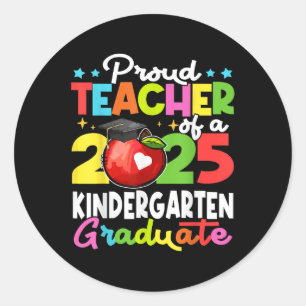 Sticker Rond Professeur Fière D'Un Cl De 2025 Graduat De La Mat