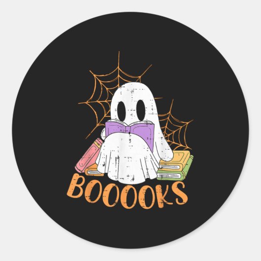 Sticker Rond Professeur Halloween Chemise Fantôme Professeur Bi (Devant)