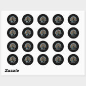 Sticker Rond Professeur Leopard Boho Rainbow Retour À L'École (Feuille)