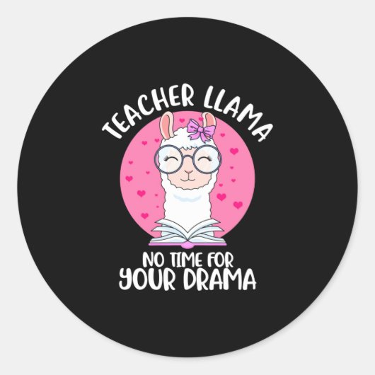 Sticker Rond Professeur Llama (Devant)
