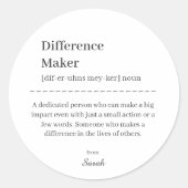 Sticker Rond Professeur Mentor Employé Appréciation Merci (Devant)