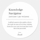 Sticker Rond Professeur Mentor Employé Appréciation Merci (Devant)