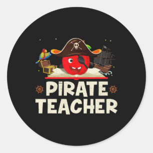 Sticker Rond Professeur Pirate Pour Halloween Costume Tee - shi