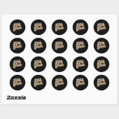 Sticker Rond Professeur rétro de cinquième année (Feuille)