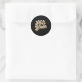 Sticker Rond Professeur rétro de cinquième année (Sac)