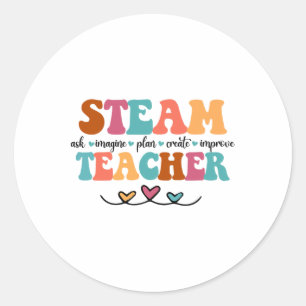 Sticker Rond Professeur Steam Squad enseignement élémentaire St