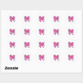 Sticker Rond Professeur Valentine Coquette Bow Pencil (Feuille)