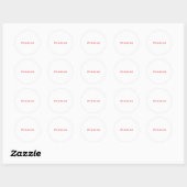 Sticker Rond Professional classical calligraphy name custom red (Feuille)