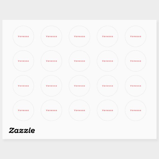 Sticker Rond Professional classical calligraphy name custom red (Feuille)