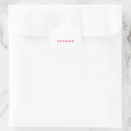 Sticker Rond Professional classical calligraphy name custom red (Sac)