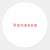 Sticker Rond Professional classical calligraphy name custom red (Devant)