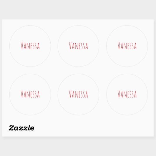 Sticker Rond Professional classical calligraphy name custom red (Feuille)