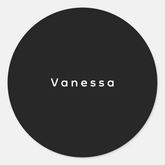 Sticker Rond Professional classical plain name custom black (Devant)