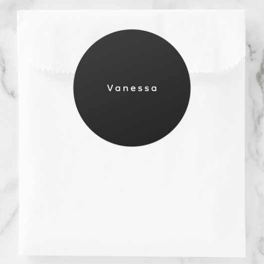 Sticker Rond Professional classical plain name custom black (Sac)