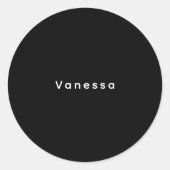 Sticker Rond Professional classical plain name custom black (Devant)