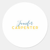 Sticker Rond Professional elegant modern minimalist plain (Devant)