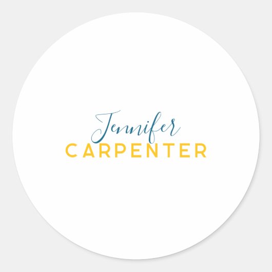 Sticker Rond Professional elegant modern minimalist plain (Devant)