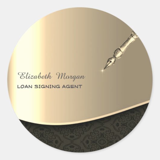 Sticker Rond Professional Luxury Gold Pen Notary  (Devant)