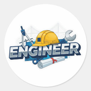 Sticker Rond Professionnalisme & Outils Graphiques d'Ingénieur